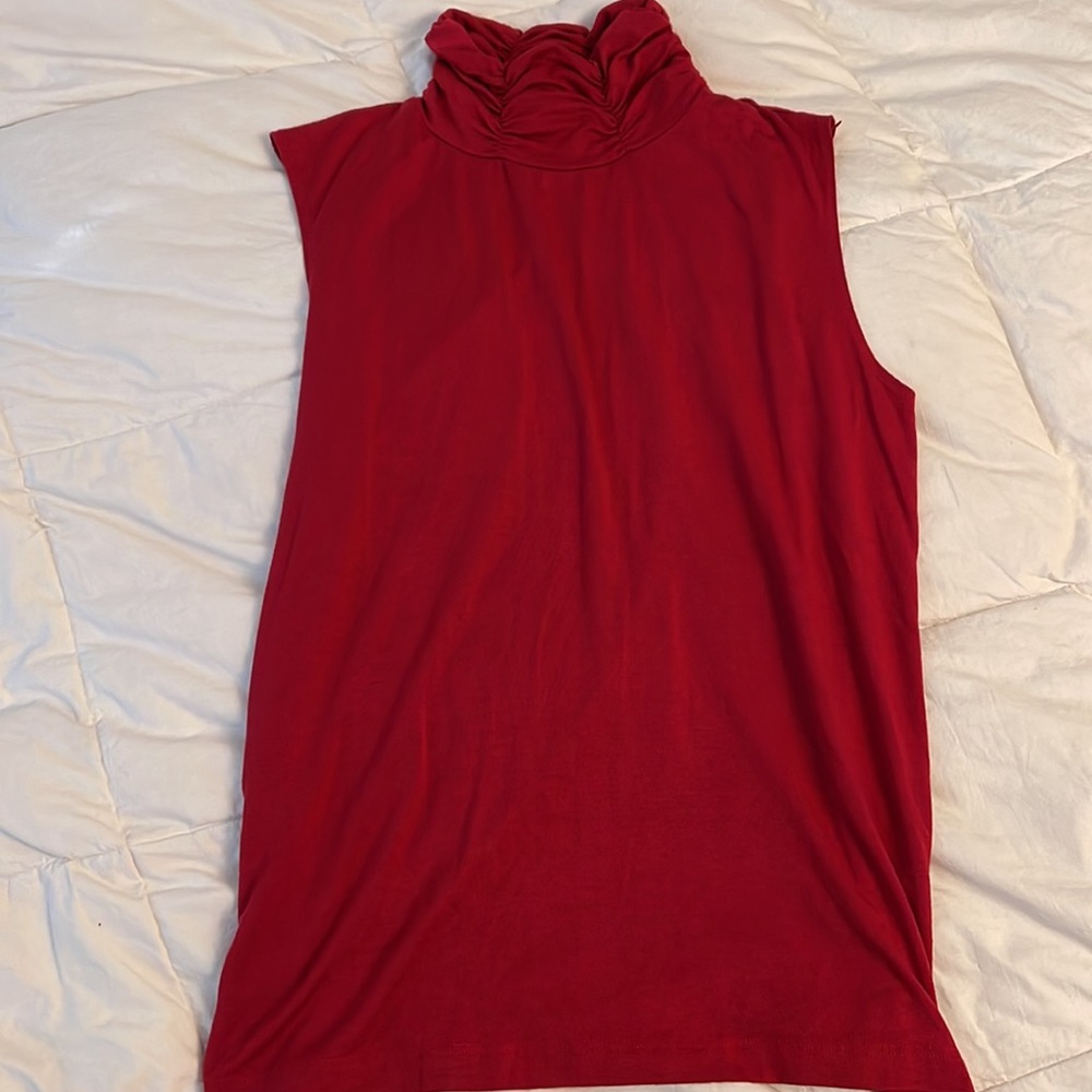 Bay studio red sleeveless turtleneck Top